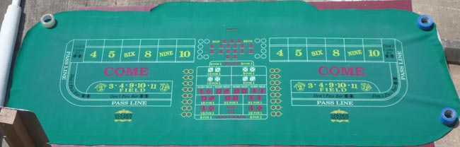  Golden Nugget Casino Las Vegas authentic Craps Layout 14' table Felt for sale 