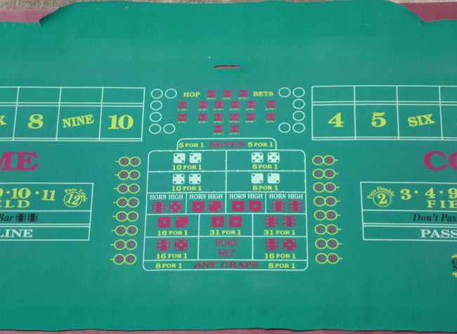  Golden Nugget Casino Las Vegas authentic Craps Layout 14' table Felt for sale 