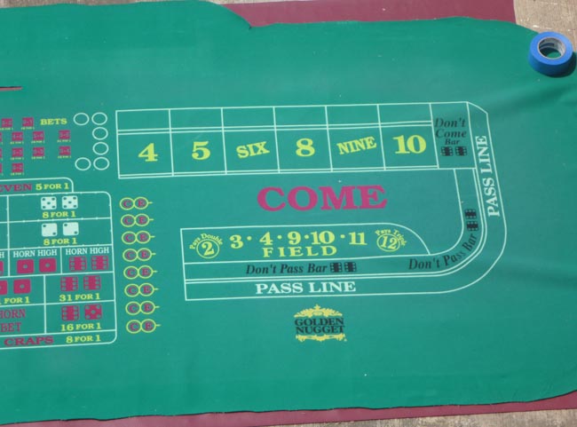  Golden Nugget Casino Las Vegas authentic Craps Layout 14' table Felt for sale 