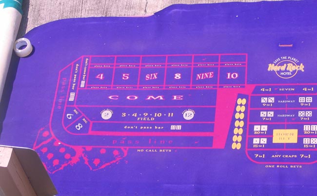  Hard Rock Cafe Casino Las Vegas authentic Craps Layout Felt for sale 