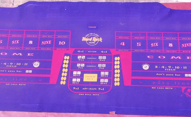  Hard Rock Cafe Casino Las Vegas authentic Craps Layout Felt for sale 