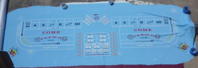  Las Vegas Club Casino authentic Craps Layout table Felt for sale 