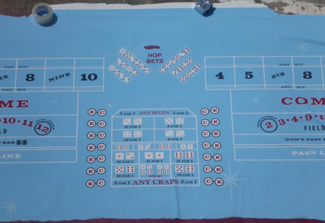  Las Vegas Club Casino authentic Craps Layout table Felt for sale 