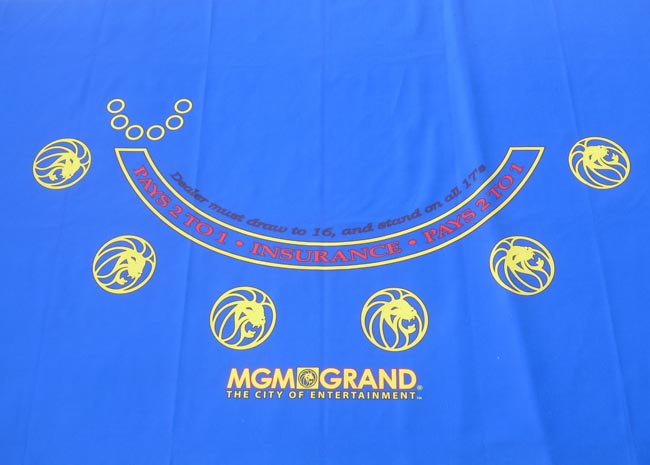  NEW UNCUT MGM Grand Las Vegas Casino authentic Black Jack Layout Felt for sale 