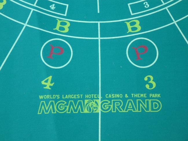  NEW UNCUT MGM Grand Las Vegas Casino authentic Mini Baccarat Layout Table Felt for sale 