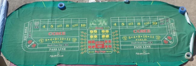  Monte Carlo Las Vegas Casino authentic Craps Layout Table Felt for sale 