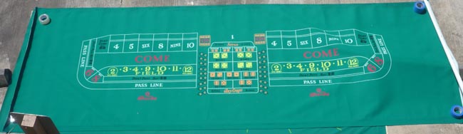  Sands Casino Las Vegas authentic Craps Layout table Felt for sale 