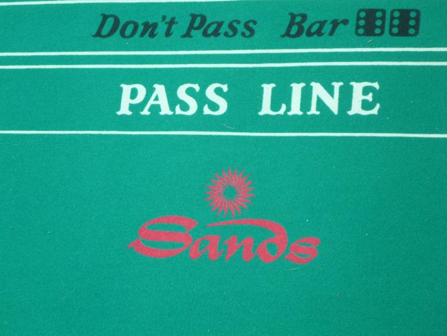  Sands Casino Las Vegas authentic Craps Layout table Felt for sale 