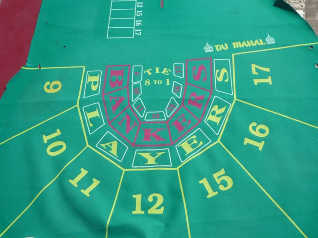  Taj Mahal Trump Casino Atlantic City authentic Baccarat Layout Felt for sale 