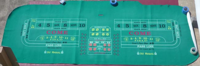  Taj Mahal Trump Atlantic City Casino authentic Craps Layout Table Felt for sale 