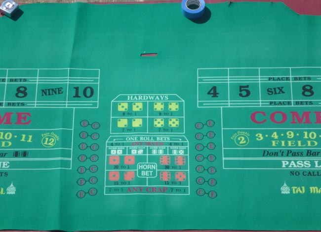  Taj Mahal Trump Atlantic City Casino authentic Craps Layout Table Felt for sale 