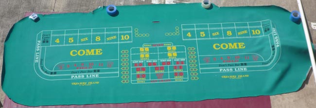  Treasure Island at Mirage Las Vegas Casino authentic Craps Layout Table Felt for sale 